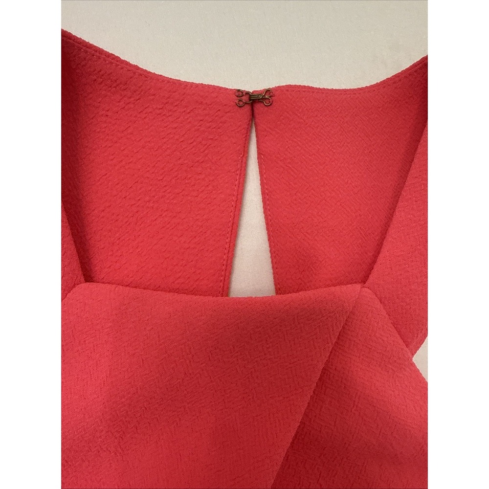 Trina Turk Felisha Halter Dress Sz 4 Pink Coral Pleated Shift Wedding Guest - Picture 2 of 12